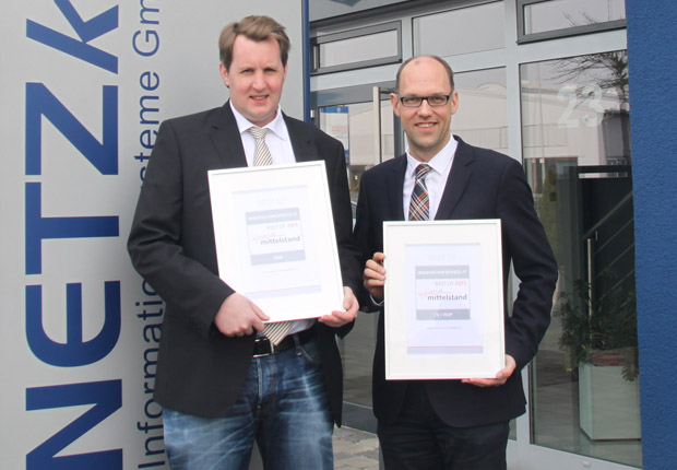 „infra-struktur“ in den Bereichen „CRM“ und „TK/VoIP“ damit unter den Top10 Deutschlands. (Foto: NETZkultur Informationssysteme GmbH)