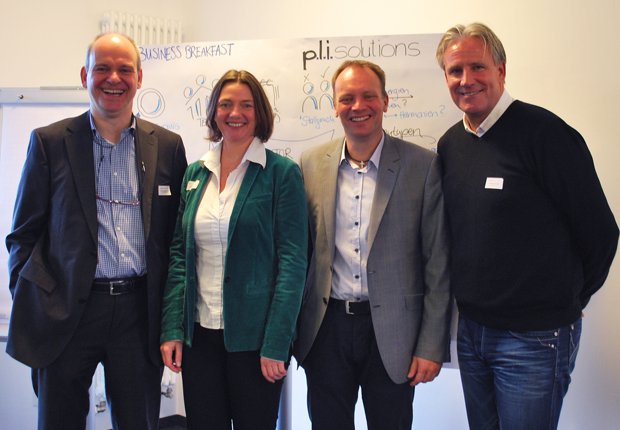 v.l.n.r. Volker Johannhörster, Astrid Hauke, Raimund Bertels, Andreas Golombek (Foto: p.l.i. solutions GmbH)