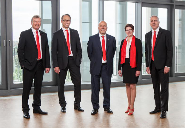 Der neu formierte Vorstand der Westfalen AG (v. li.): Reiner Ropohl, Torsten Jagdt, Wolfgang Fritsch-Albert, Dr. Meike Schäffler, Dr. Carsten Wilken. (Foto: Westfalen AG, Münster)