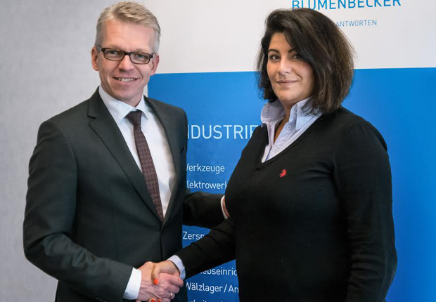 Olaf Lingnau (Geschäftsführer Blumenbecker Industriebedarf) mit Niederlassungsleiterin Frau Nuran Granig. (Foto: Blumenbecker Industriebedarf GmbH)