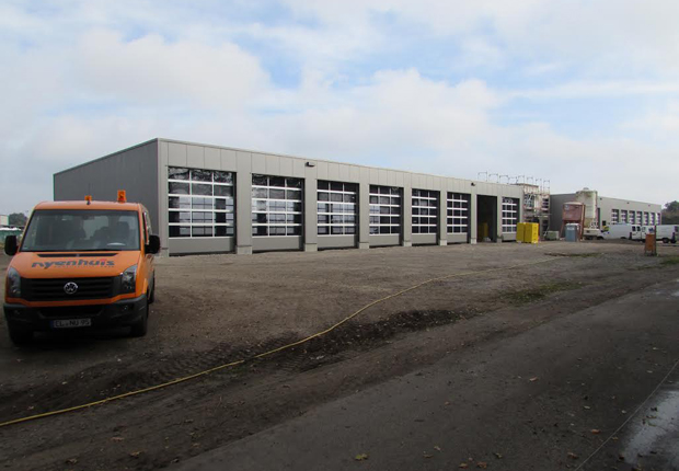 Weit fortgeschritten ist der Neubau des Unternehmens Nyenhuis Umweltservice GmbH am neuen Standort. (Foto: Samtgemeinde Spelle)