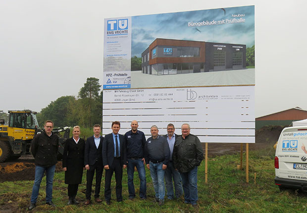 Startschuss für den neuen Standorte der Technischen Überwachung TÜ Ems-Vechte GmbH an der Ulanenstraße 14 