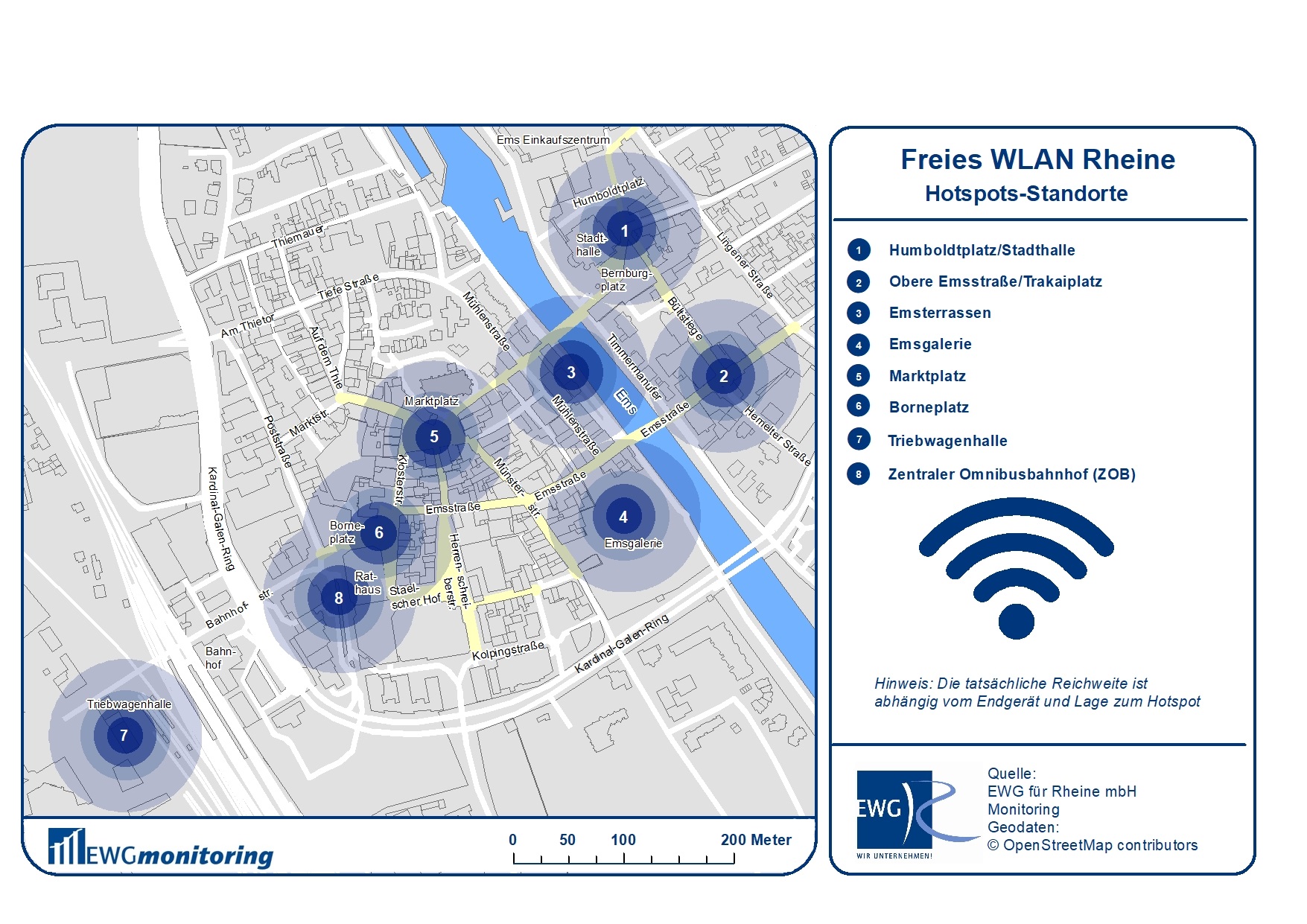 Freies WLAN für alle - dies hat die EWG Rheine möglich gemacht (Foto: EWG Rheine) 