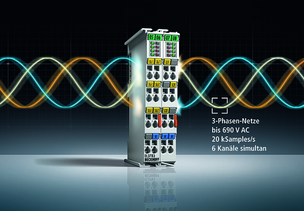 Netzmonitoring-Oversampling-Klemme EL3783 (EtherCAT-Klemme) für die leistungsfähige Wechselspannungsdiagnose bis 690 V AC