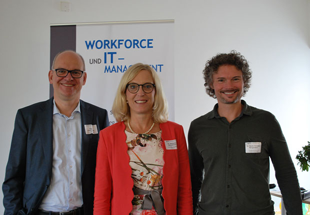 Die Referenten auf dem Business Breakfast (v.l.) Volker Johannhörster, Dr. Alexandra Heinzelmann und Dr. Martin Morgenstern. (Foto: p.l.i. solutions GmbH)