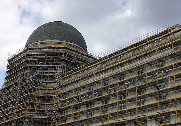 Blick auf die Kuppel des neuen Berliner Schlosses. (Foto: Modersohn)