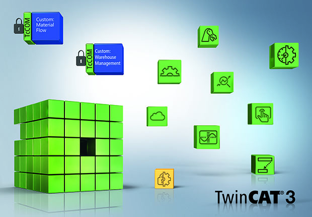 TwinCAT bündelt alle im Logistikbereich erforderlichen Maschinenfunktionalitäten und ermöglicht eine flexible horizontale Kommunikation auf Maschinen- und Anlagenebene sowie die vertikale Kommunikation zu Leit- und Lagerverwaltungssystemen. (Foto: Beckhoff)