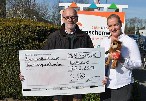 Wallenhorster Dachdeckerbetrieb Hörnschemeyer Dächer unterstützt Kinderhospiz in Syke. (Foto: Hörnschemeyer Dächer)