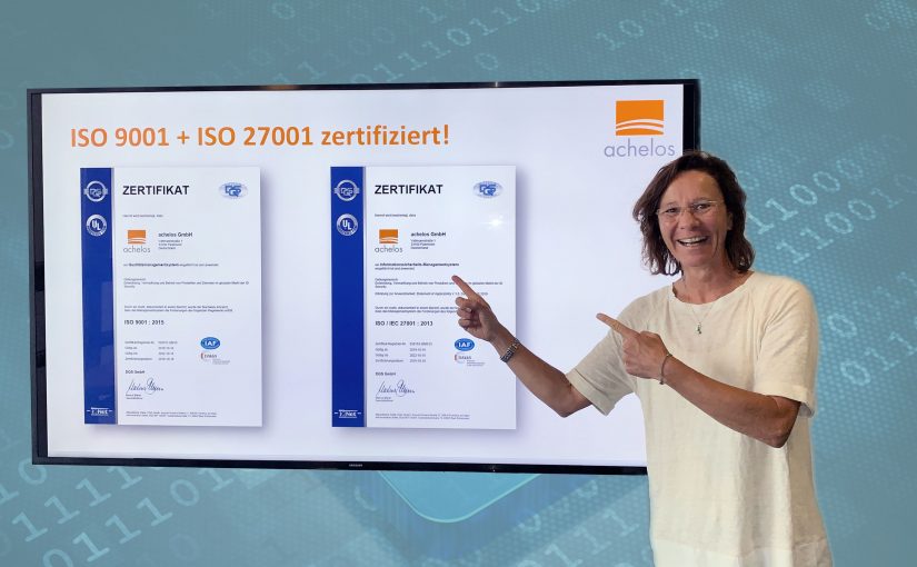 Achelos nach ISO 9001 und ISO 27001 zertifiziert