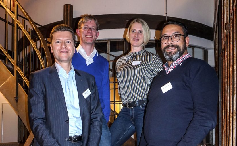 Die neue Jury des Andrea Heininger Awards: (v.l.) Benjamin Schlüer (Abteilungsleiter Geschäftskunden, Sparkasse Herford), Peer-Michael Preß (Geschäftsführer Press Medien GmbH & Co. KG), Dr. Stefanie Pannier (Persönlichkeitscoach und Koordinatorin des InnovationslaborOWL,FH-Bielefeld), Georgios Triantafillou (Head of E-Commerce, Jeans Fritz Handelsgesellschaft für Mode mbH) - Foto: coupling media GmbH