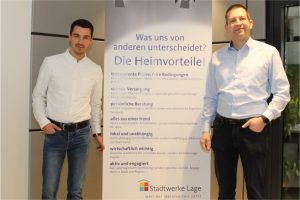 Sie kennen Lage schon viele Jahre: der neue Geschäftsführer, Shteryo Shterev (l.), und der technische Prokurist, Jörg Mikus. Foto: Stadtwerke Lage