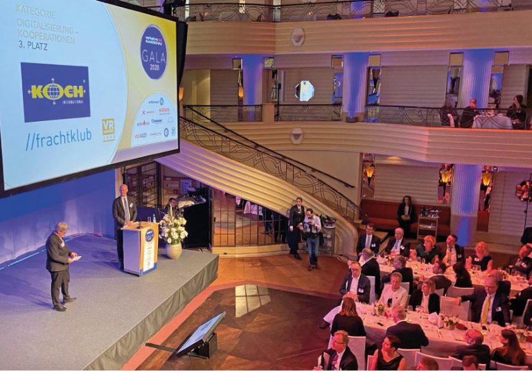 Koch International und Frachtklub sind drittplatziert in der Kategorie Digitalisierung in der Untergruppe der Kooperationen. Fotograf: Leif-Hermann Lühmann, Frachtklub