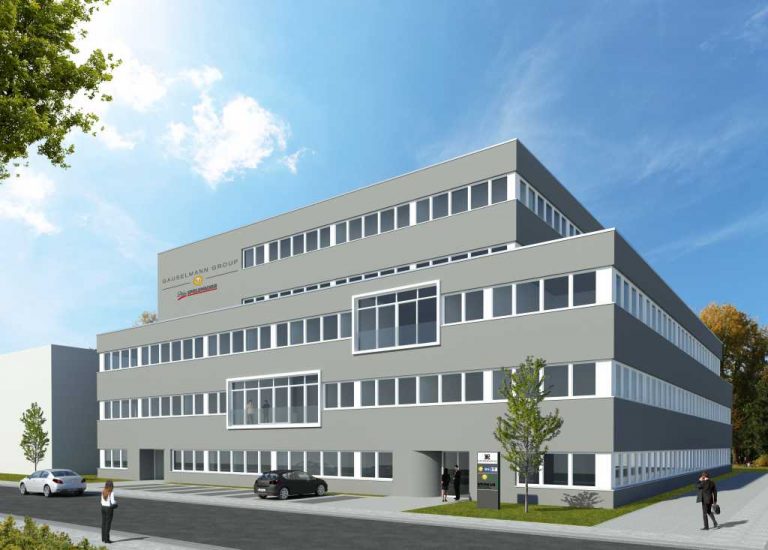 Das neue Gebäude in der Merkur-Allee in Espelkamp fügt sich harmonisch in die bestehende Gebäudefassade ein und sticht mit neuen Arbeitswelten in Form von offener, moderner Bürogestaltung heraus. - Bild: Gauselmann Gruppe