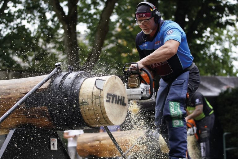 STIHL TIMBERSPORTS Series mit Dirk Braun an der StockSaw - Fotograf: ©STIHL TIMBERSPORTS