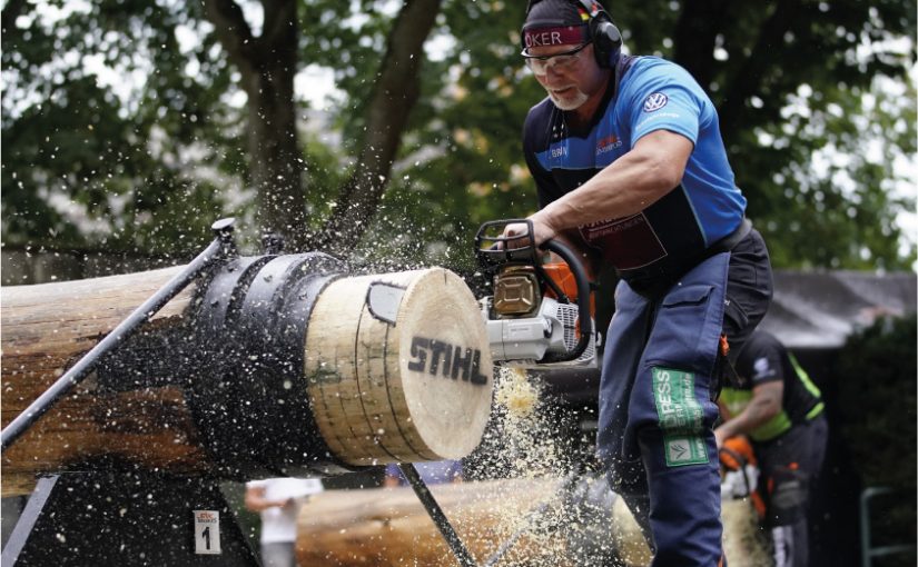 STIHL TIMBERSPORTS Series mit Dirk Braun an der StockSaw - Fotograf: ©STIHL TIMBERSPORTS