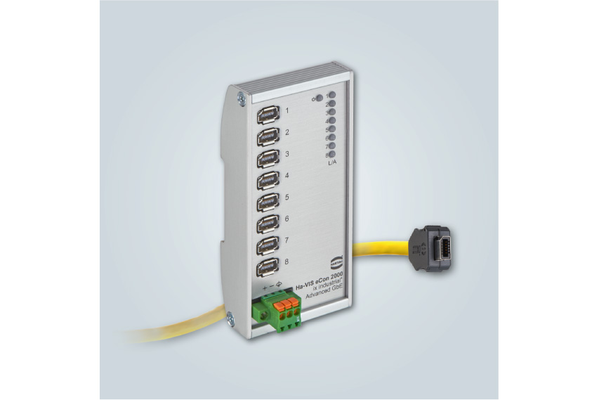 HARTING Ha-VIS eCon 2080GX-I-A: Kompakter und effizienter Full Gigabit Ethernet Switch mit ix Industrial® Interface. - Foto: HARTING