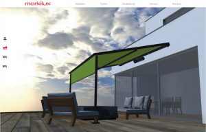 Der neue Produktkonfigurator von markilux hat eine noch intuitiver bedienbare Navigation bekommen. Zudem bietet er jetzt eine dreidimensionale Produktansicht, die sich in alle Richtungen schwenken lässt. So kann man die getroffene Auswahl von Markise, Tuch und Zubehör aus verschiedenen Perspektiven und auch an einer Hausansicht betrachten. - Foto: markilux