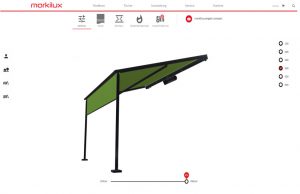 Der neue Produktkonfigurator von markilux hat eine noch intuitiver bedienbare Navigation bekommen. Zudem bietet er jetzt eine dreidimensionale Produktansicht, die sich in alle Richtungen schwenken lässt. So kann man die getroffene Auswahl von Markise, Tuch und Zubehör aus verschiedenen Perspektiven und auch an einer Hausansicht betrachten. - Foto: markilux