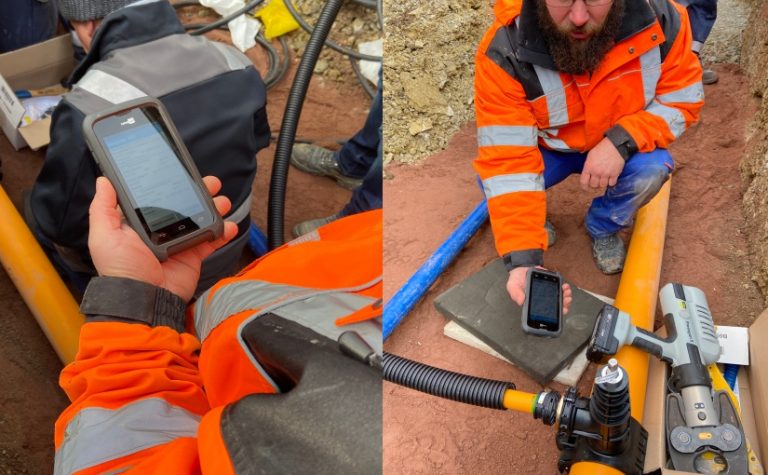 Das System erfasst unter anderem, wo welche Bauteile liegen und fertigt Fotos an, um die Lage im Erdreich und die Nähe zu anderen Bauteilen zu dokumentieren. - Fotos: AISCI Ident GmbH