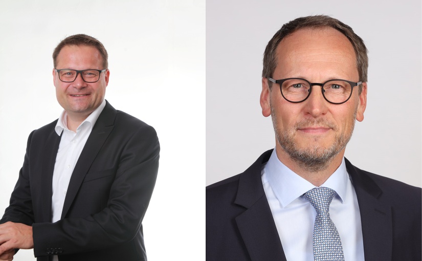 Löhnes Bürgermeister Bernd Poggemöller (rechts) und Lars Bökenkröger (Bürgermeister aus Bad Oeynhausen) übernehmen des Vorsitz für den WBV Am Wiehen. -Fotos: WBV Am Wiehen