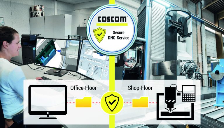 COSCOM „IT Security Service“: Ein moderner Webservice, der das Maschinennetzwerk vollständig und verlässlich vom Office-Netzwerk trennt. Dazwischen wird eine Firewall geschaltet, über die beide IT-Infrastrukturen miteinander Daten sicher austauschen.(Foto: COSCOM Computer GmbH)