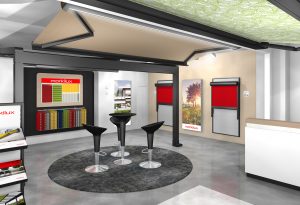markilux hat seinen Schauraum im Londoner „Business Design Center“ vergrößert. Auf fast der doppelten Fläche finden jetzt mehr Markisenmodelle des Herstellers Platz. So stellt das Unternehmen auch einige Modelle zur Großflächenbeschattung aus. (Foto: markilux)