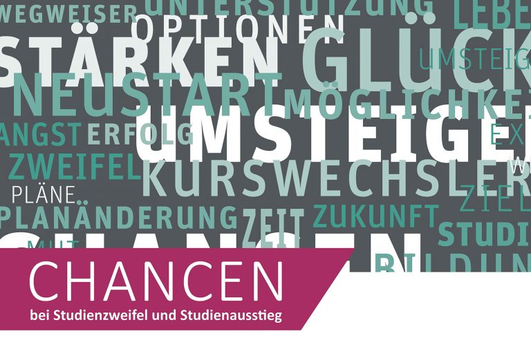 In Informationsveranstaltungen, Vorträgen und Workshops erhalten die Studierenden Informationen und Hilfestellungen rund um das Thema Studienzweifel. (Grafik: FH Bielefeld)