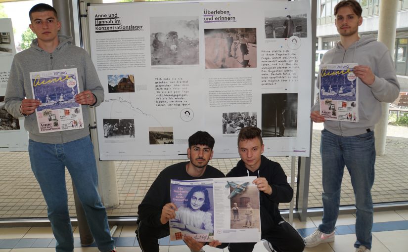 (von links nach rechts) Schüler der Höheren Handelsschule Luka Kovacevic, Saman Kalasch, Marvin Stantke, Ralfs Geisler (Foto: Hanse Berufskolleg)