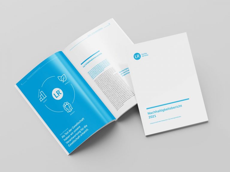 Mockup Nachhaltigkeitsbericht (Foto: LR Gebäudereinigung GmbH)