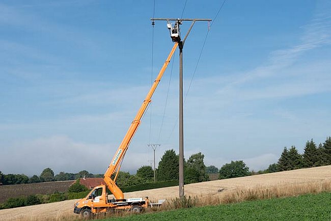 Rückbau der Mittelspannungsfreileitung, die von Tintrup nach Hillentrup führt (Foto: Prünte & Kollegen)