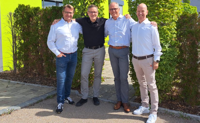 v.l.n.r. Führen Gespräche über mögliche Fusion von rosenberger | data und FRANKENRASTER: Hans-Joachim Meinert, Stephan Kraus, Andreas Boenke, Klaus-Peter Horstmann (Foto: Rosenberger)