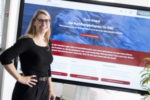 Jessica Krüger ist bei der Wirtschaftsförderung Paderborn verantwortlich für den Bereich Nachhaltigkeit und ruft Unternehmen zur Teilnahme am Sust-Award auf. (Foto: WFG Tobias Vorwerk)