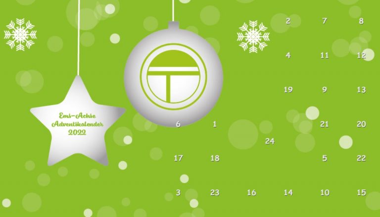 Hinter jedem Türchen versteckt sich ein Unternehmen aus der Region, das den Tagesge-winn zur Verfügung stellt (Foto: Wachstumsregion Ems-Achse)