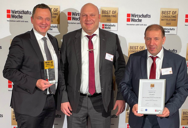 von links nach rechts: Dr. Axel Tomme und Renzo Attaro von der CONCEPT AG und Roman Kühnlein von der Altendorf Group (Foto: Altendorf Group)