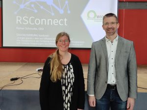 Andrea Frosch (WIGOS) und Rainer Schmutte (RS Connect) luden zum Digitalisiee-rungsfrühstück in Bad Laer ein. (Foto: WIGOS)