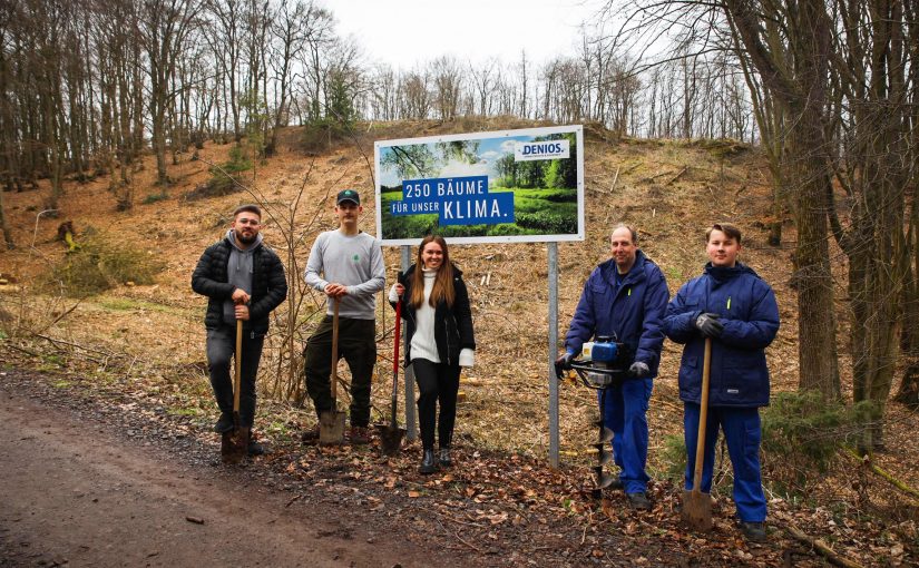 Für DENIOS tatkräftig im Einsatz: Styopa Naejbov, Vincent Kinzel, Polina Gorbunova, Dirk Horstmann und Gabriel Siemens (v.l.n.r.) (Foto: Denios)