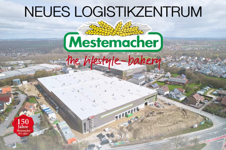 Neue Logistikhalle der Mestemacher GmbH. (Foto: Hagedorn. Fotomontage: Renate Lottis)