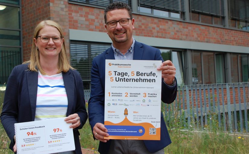 MaßArbeit-Vorstand Lars Hellmers und Stephanie Waldkötter freuen sich auf eine erfolgreiche Praktikumswoche. (Foto: Sandra Joachim-Meyer)