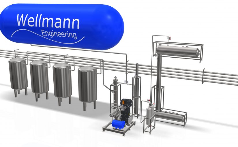 Highlight auf dem Wellmann-Messestand ist ein Modell der CO2-Rückgewinnungsanlage, die Wellmann gemeinsam mit der Westerwald-Brauerei in Hachenburg entwickelt hat. (Foto: Wellmann)