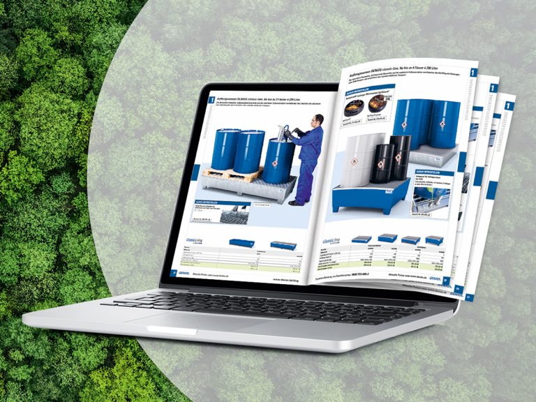 Grün gedacht, digital gemacht – der DENIOS-Hauptkatalog erscheint in diesem Jahr nur noch in digitaler Form (Foto: Denios)