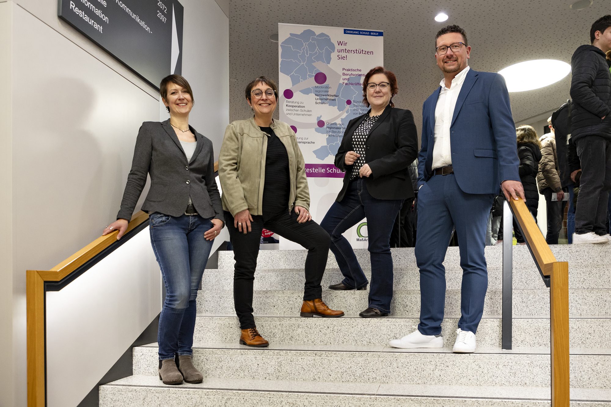 Freuen sich über eine gelungene Veranstaltung (von links): Christine Kammler, Studienberaterin Zentrale Studienberatung, Susanne Steininger, Bereichsleiterin MaßArbeit, Erste Kreisrätin Bärbel Rosensträter und MaßArbeit-Vorstand Lars Hellmers (Foto: MaßArbeit / Miriam Loeskow-Bücker )