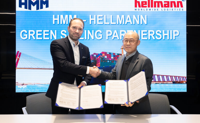 Helge Neumann-Lezius, Global Head of FCL, Hellmann und Shin Kim, Chief Container Business Officer (CCO), HMM (Foto: Hellmann)