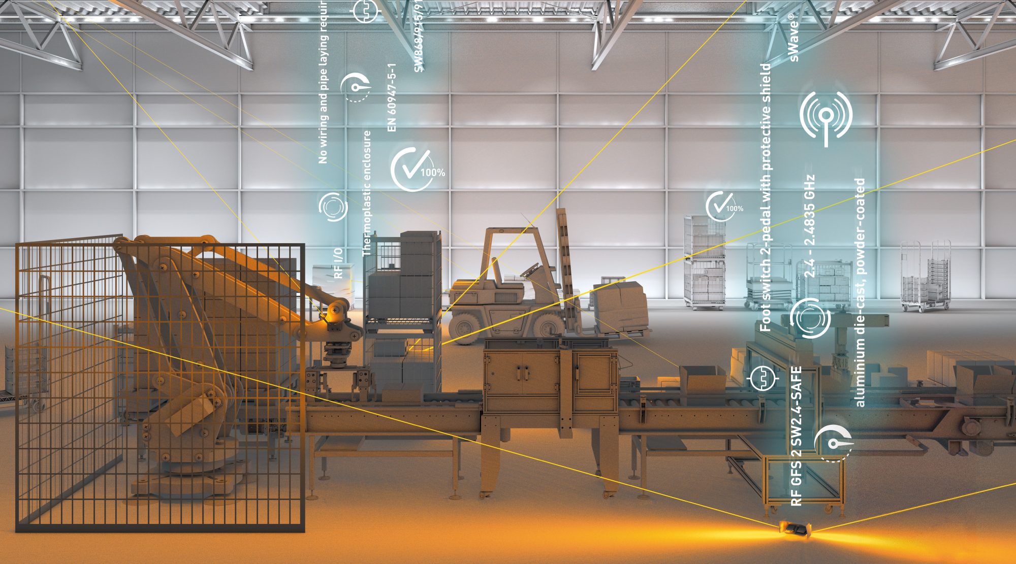 Funknetzwerk Industrie-Anwendung (Foto: Steute)