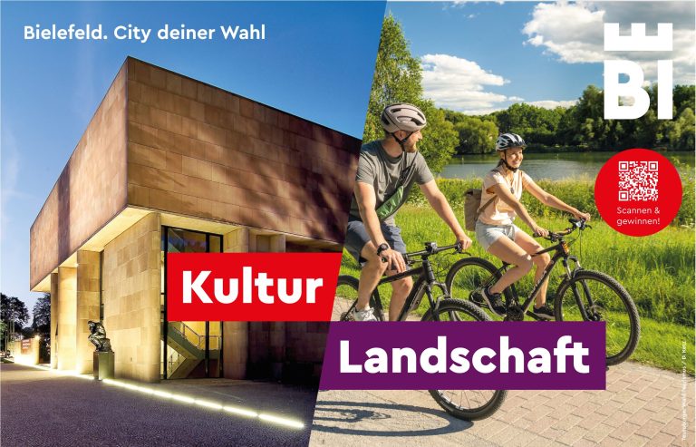 Die Kombination scheinbarer Gegensätze macht klar: Bielefeld lässt die Wahl zwischen City und Idylle, Erlebnis und Erholung. (Foto: Bielefeld Marketing)