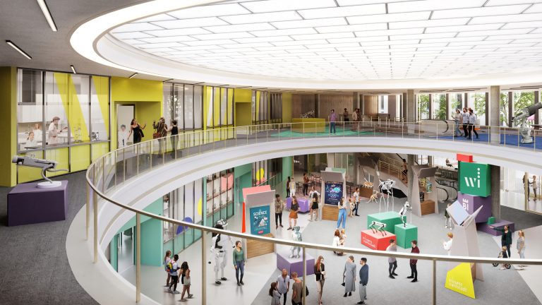 „Diese Visualisierung zeigt, wie es bald in der Wissenswerkstadt Bielefeld aussehen wird.“ (Foto: Wissenswerkstadt)