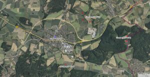Die Karte zeigt die Barntruper Projektstandorte Eilenberg (3 WEA), Elkenberg (2 WEA) und Steinberg (1 WEA) für die beantragten Windenergieanlagen. (Eigene Darstellung, Kartengrundlage: www.tim-online.nrw.de/tim-online2) (Foto: Stadtwerke Lemgo)