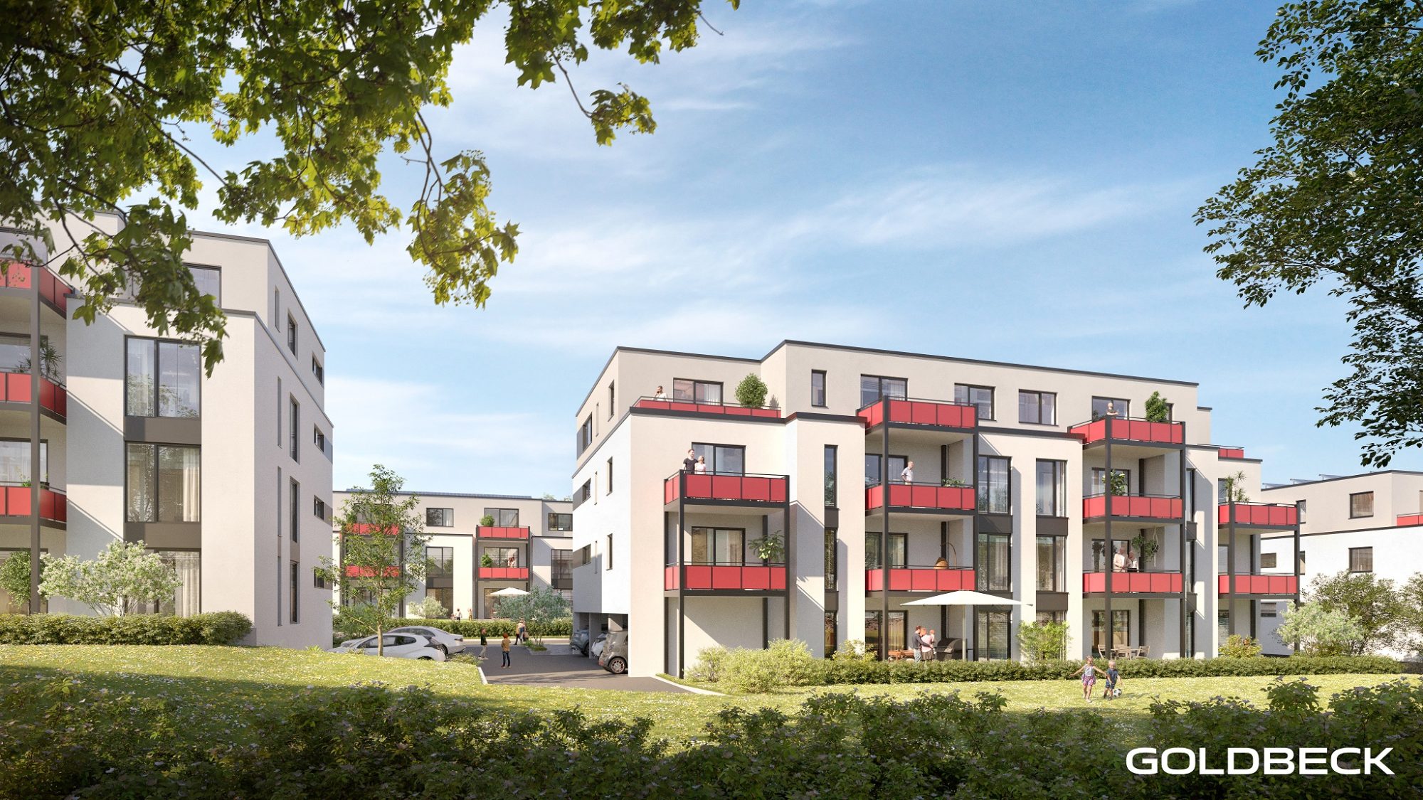Die neuen Gebäude bieten Freisitze oder Balkone für jede Wohnungseinheit. (Foto: Goldbeck GmbH)