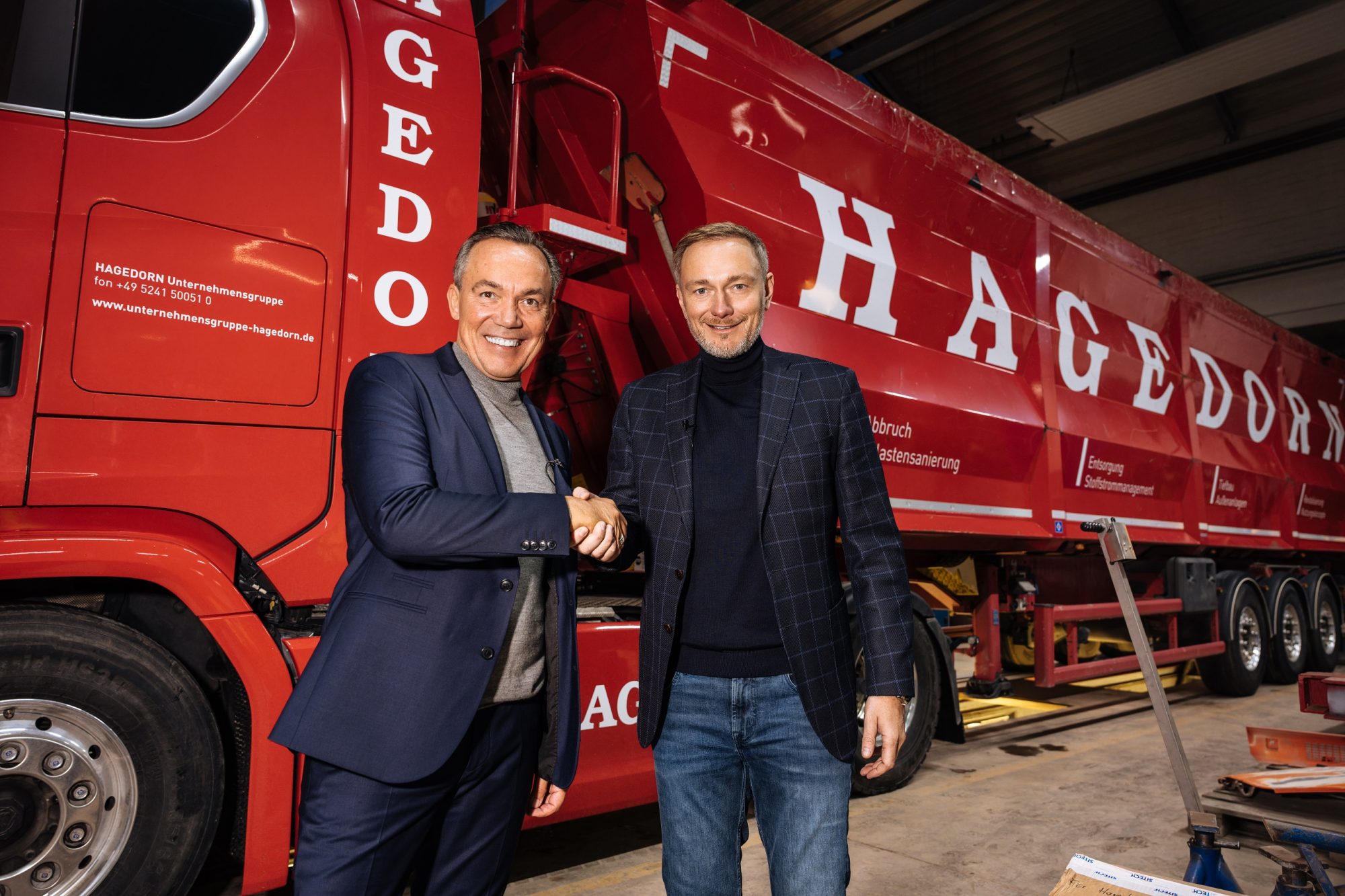 Christian Lindner besucht Thomas Hagedorn und seine Unternehmensgruppe (Foto: Hagedorn)
