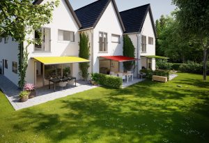 Die „markilux 900“ ist eine filigrane Gelenkarmmarkise mit Vollkassette für Balkone und kleine Terrassen. Sie eignet sich für die Wand- und Deckenmontage sowie für das Befestigen mittels innovativem Klemm-Mechanismus. (Foto: markilux GmbH + Co. KG)