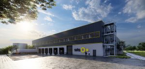 Groß geworden: Mit 7.800 Quadratmetern plus innenliegendem 800 qm Bürokomplex wird der Neubau Ferdinand-Braun-Str. 5 größer, als das Sita Mutterhaus an der Ferdinand-Braun-Str. 1. (Foto: SITA)